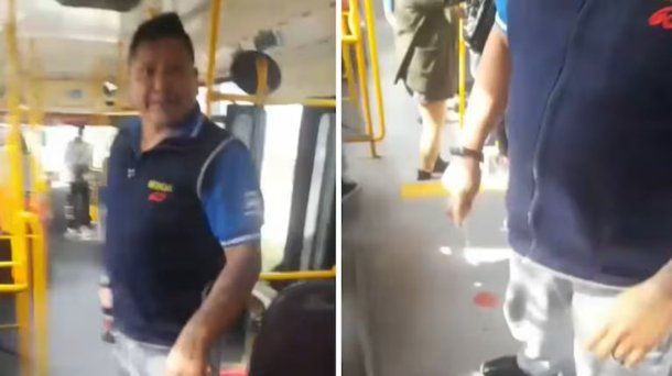 Violento video: un colectivero amenazó con un cuchillo a los pasajeros