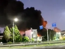 Alarmante incendio en una papelera de Villa Domínico