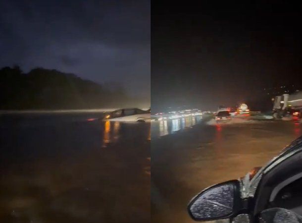 Desesperación en Zárate: los videos que muestran las rutas inundadas y autos flotando
