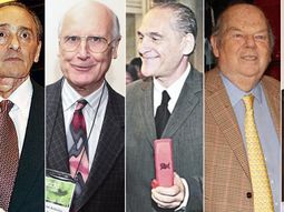 Héctor Magnetto, José Aranda y Lucio Pagliaro (Clarín) y Bartolomé Mitre y Julio Saguier (La Nación) Héctor Magnetto, José Aranda y Lucio Pagliaro (Clarín) y Bartolomé Mitre y Julio Saguier (La Nación)