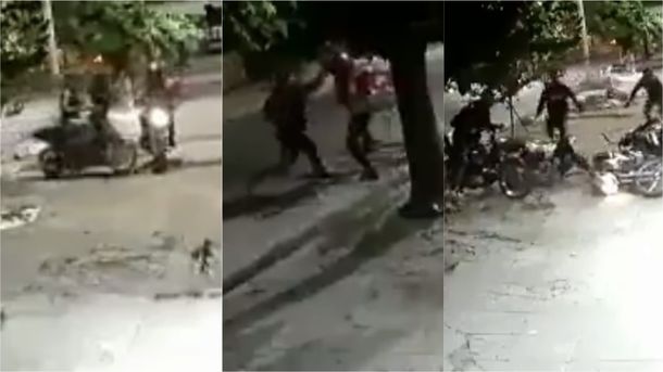 Quisieron asaltar a un repartidor que los hizo huir a trompadas y piedrazos