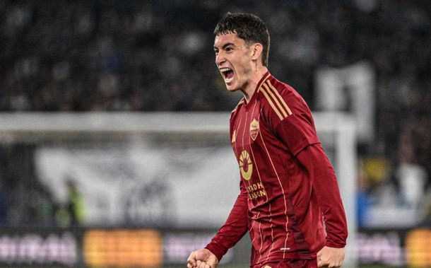 Matías Soulé empató el clásico ante Lazio con un golazo al ángulo para la Roma