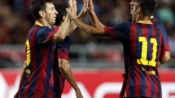 con goles de messi y neymar el barcelona goleo a tailandia con goles de messi y neymar el barcelona goleo a tailandia