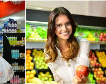 Zaira hace presencias en supermercados 