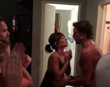 Gimena Accardi y Nico Vázquez, tras el telón