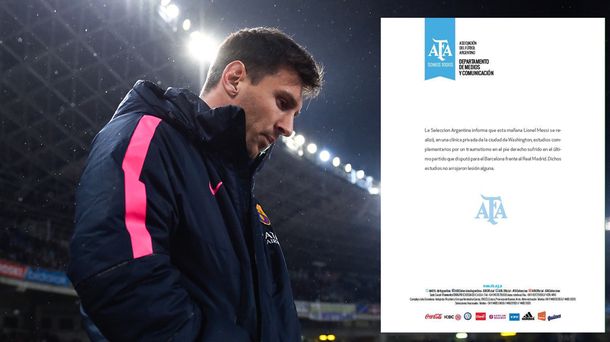 En un comunicado, la AFA aseguró que Messi no sufre ninguna lesión