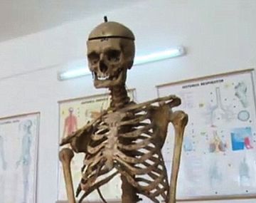 Docente donó su esqueleto a una escuela 