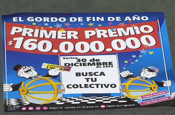 El Gordo de Fin de Año sortea 160 millones de pesos entre las personas que compren su billete en Uruguay.