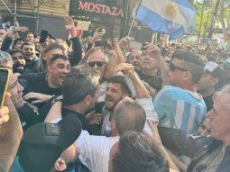 Sergio Massa y Guillermo Moreno, juntos en la marcha universitaria.