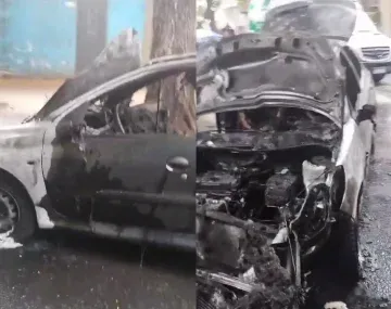Tremendo choque en Parque Avellaneda: un auto embistió un poste y se incendió