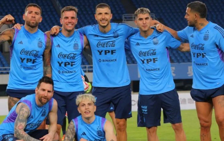 Messi y Garnacho, el equipo ganador de la tercera práctica de la Selección