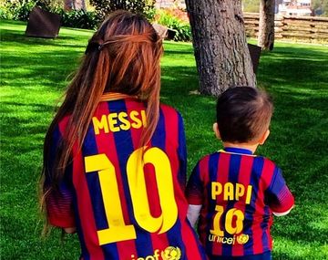 El apoyo de la mujer y el hijo de Messi tras el gol que le dio la victoria al Barcelona