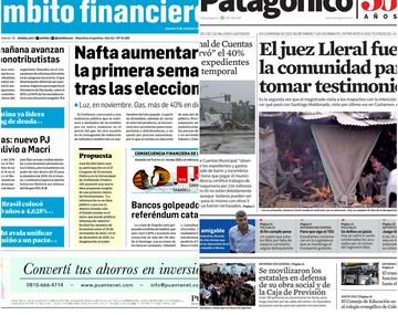 Tapas de diarios del miércoles 5 de octubre de 2017