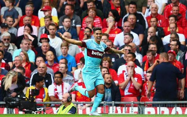 Lanzini marcó su primer gol en la Premier League
