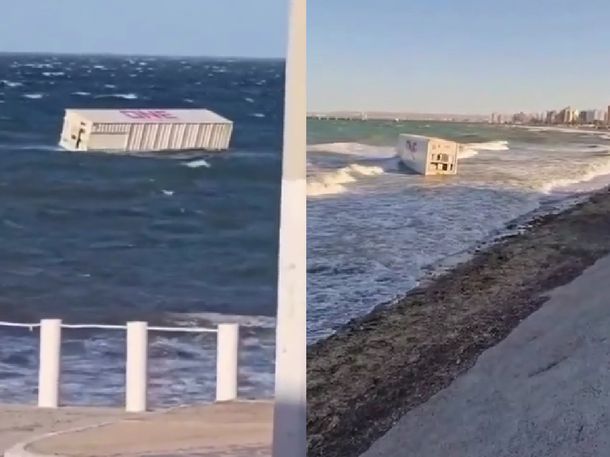 Puerto Madryn: desconcierto por un contenedor que apareció flotando frente a la costa