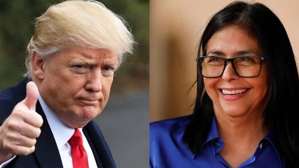 Donald Trump y Delcy Rodríguez.