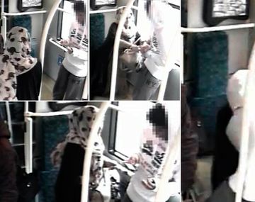 VIDEO: mujer con un velo apuñaló a un joven en un colectivo de Londres