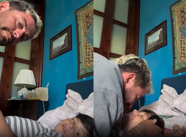 Diego Jr. con su hijo Diego Matías.