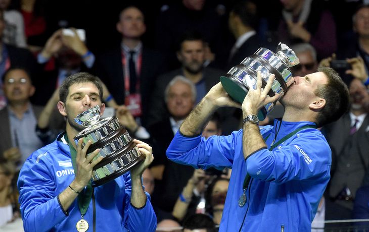 Del Potro y Delbonis, con la Ensaladera