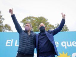 Máximo Kirchner y Martín Insaurralde en el encuentro del Frente de Todos en Lomas de Zamora