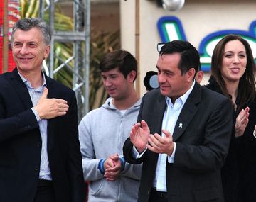 Alejandro Finocchiaro, ministro de educación nacional junto a Mauricio Macri y María Eugenia Vidal