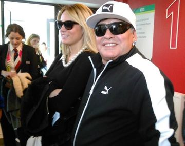 Diego Maradona fue un hincha más en el estadio alentando a Los Pumas