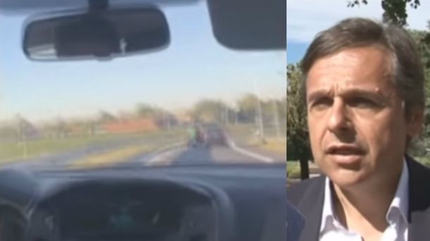 Giuliano grabó un robo en la autopista Rosario - Buenos Aires