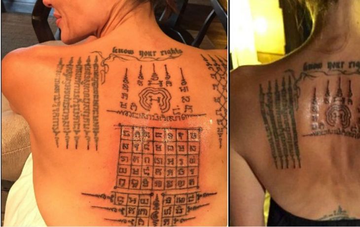 El impresionante tattoo de Angelina Jolie