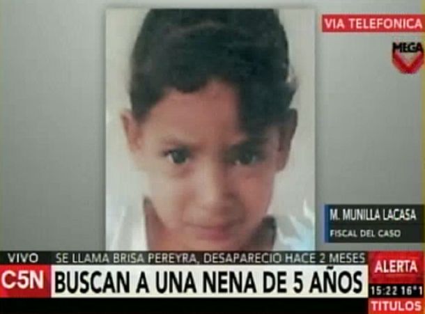 Desesperada búsqueda de una nena de 5 años que desapareció hace dos meses