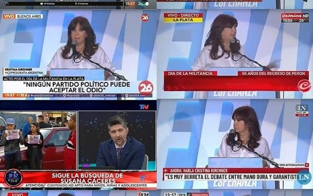 Cristina Kirchner volvió a estar en cadena nacional