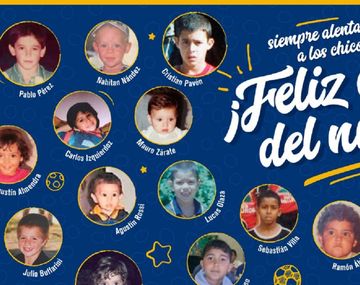 Los jugadores...¡de chiquitos! El original saludo de Boca por el Día del Niño