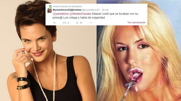 La respuesta de Amalia Granata mostrando fotos vulgares de Luciana Salazar