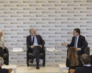 La directora gerente del Fondo Monetario Internacional (FMI), Christine Lagarde, junto con el ministro de Hacienda, Nicolás Dujovne.