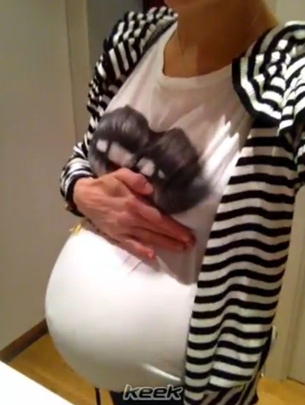 Chechu Bonelli en la semana 38 de su embarazo