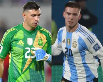 Dibu Martínez felicitó a Mastantuono por su debut en la Selección