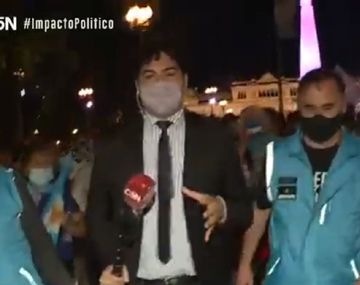Agredieron a los periodistas de C5N en el banderazo opositor