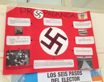 Denuncian la aparición de carteles con una cruz esvástica en un colegio