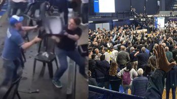 caos en gimnasia: sillazos, botellazos y golpes en una asamblea que termino en escandalo caos en gimnasia: sillazos, botellazos y golpes en una asamblea que termino en escandalo