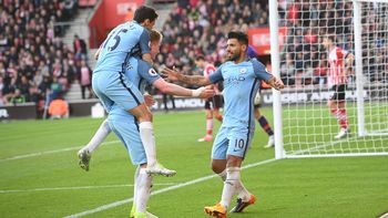 El grito goleador del Kun Agüero ante el Southampton El grito goleador del Kun Agüero ante el Southampton