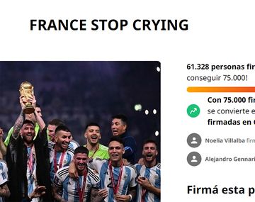 Atención: piden firmar para que Francia pare de llorar