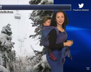 Susie Martin con su pequeño ayudante