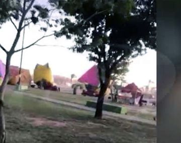 Temporal en Corrientes: se volaron castillos inflables