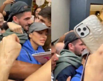 Locura por De Paul y Tini en un shopping: el pedido del campeón