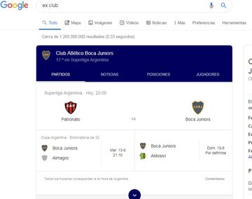 Lo que pasa si buscás en Google ex club