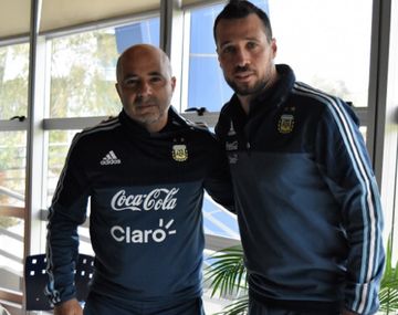 La foto del encuentro entre Sampaoli y Giustozzi