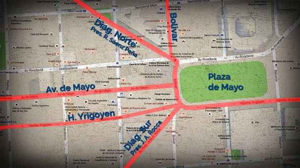 MAPA: ¿Cuáles son los cortes de tránsito por los festejos del 25 de Mayo?