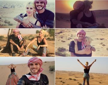 Wanda Nara y Mauro Icardi en el desierto.