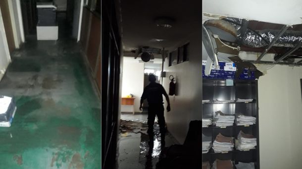 Cayó parte del techo en la Fiscalía y Defensoría de Florencio Varela