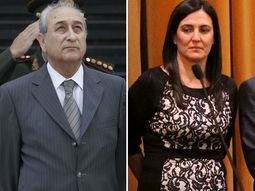 El ministro saliente Arturo Puricelli y su reemplazo, María Cecilia Rodríguez