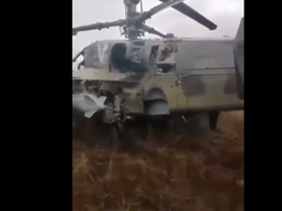 Así quedó uno de los helicópteros de Rusia que derribó el ejército de Ucrania